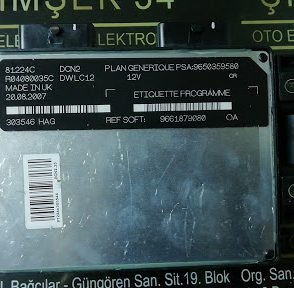 PEUGEOT PARTNER CITROEN BERLİNGO MOTOR BEYNİ 9661879080